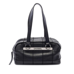 Chanel B Chanel Black Caviar Leather Leather Choco Bar Caviar Shoulder Bag Italy