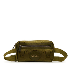 Gucci AB Gucci Green Olive Green Nylon Fabric GG Off The Grid Belt Bag Italy