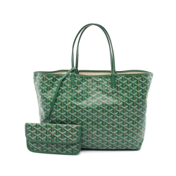 Goyard AB Goyard Green Coated Canvas Fabric Goyardine Saint Louis PM France