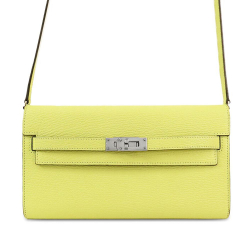 Hermès B Hermès Yellow Light Yellow Goatskin Leather Chevre Mysore Kelly To Go Wallet France