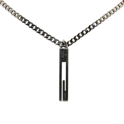 Gucci AB Gucci Silver SV925 / Sterling Silver Metal Sterling Silver G Bar Pendant Necklace Italy