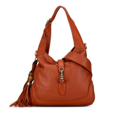 Gucci B Gucci Orange Dark Orange Calf Leather New Jackie Satchel Italy