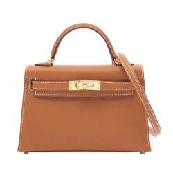 Hermès A Hermès Brown Calf Leather Mini Epsom Kelly Sellier 20 France