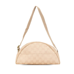 Gucci AB Gucci Brown Beige Canvas Fabric GG Shoulder Bag Italy