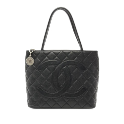 Chanel B Chanel Black Caviar Leather Leather Caviar Medallion Tote Italy