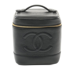 Chanel B Chanel Black Caviar Leather Leather CC Caviar Vanity Case Italy