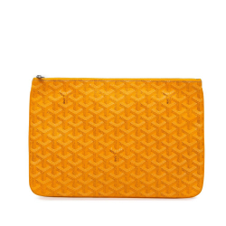 Goyard AB Goyard Yellow Coated Canvas Fabric Goyardine Senat MM France