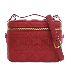 Christian Dior AB Dior Red Lambskin Leather Leather Small Lambskin Cannage DiorTravel Vanity Case Italy