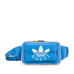 Gucci AB Gucci Blue Calf Leather Adidas Belt Bag Italy