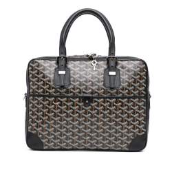 Goyard AB Goyard Black Coated Canvas Fabric Goyardine Ambassade PM France