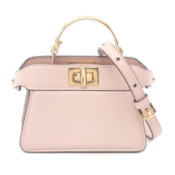 Fendi AB Fendi Pink Light Pink Calf Leather Nano Peekaboo skin ISeeU Maxi Handle Satchel Italy