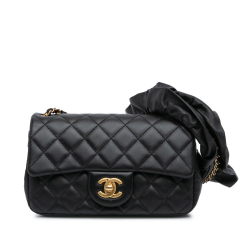 Chanel B Chanel Black Lambskin Leather Leather Mini Rectangular Lambskin Romance Flap Italy