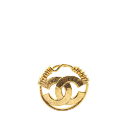 Chanel B Chanel Gold Gold Plated Metal CC Brooch France