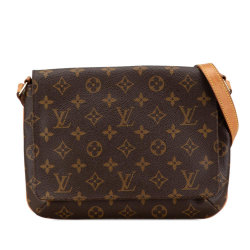 Louis Vuitton B Louis Vuitton Brown Monogram Canvas Canvas Monogram Musette Tango Short Strap France