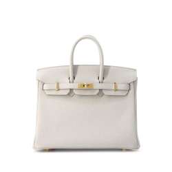 Hermès AB Hermès Gray Light Gray Calf Leather Togo Birkin Retourne 25 France