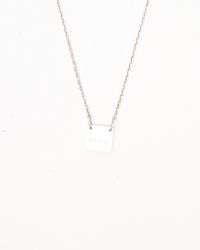 Gucci Square Plate Silver Necklace