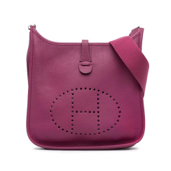 Hermès AB Hermès Purple Calf Leather Clemence Evelyne III PM France