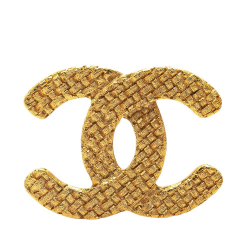 Chanel B Chanel Gold Gold Plated Metal CC Brooch France