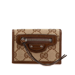 Gucci AB Gucci Brown Beige Canvas Fabric Balenciaga The Hacker Project GG Neo Classic Wallet Italy