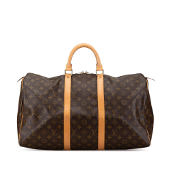 Louis Vuitton B Louis Vuitton Brown Monogram Canvas Canvas Monogram Keepall 50 France