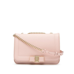 Salvatore Ferragamo AB Ferragamo Pink Light Pink Calf Leather Vara Bow Crossbody Italy