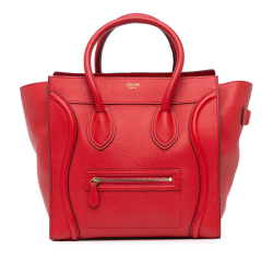 Celine AB Celine Red Calf Leather Mini Luggage Tote Italy