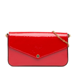 Louis Vuitton B Louis Vuitton Red Vernis Leather Leather Monogram Vernis Pochette Felicie France