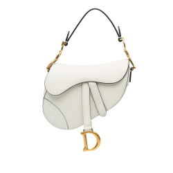 Christian Dior B Dior White Calf Leather Mini Grained skin Saddle Bag Italy