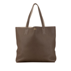 Hermès B Hermès Brown Taupe Calf Leather Clemence Double Sens 36 France