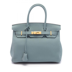 Hermès A Hermès Blue Light Blue Calf Leather Togo Birkin Retourne 30 France