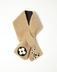 Louis Vuitton Monogram Shearling & Silk Stole