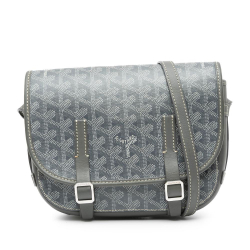 Goyard AB Goyard Gray Coated Canvas Fabric Goyardine Belvedere PM France