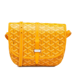 Goyard AB Goyard Yellow Coated Canvas Fabric Goyardine Belvedere II PM France