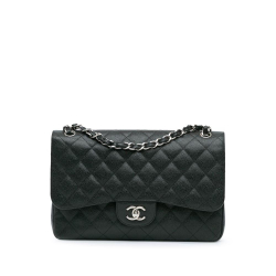 Chanel B Chanel Black Caviar Leather Leather Jumbo Classic Caviar Double Flap Italy