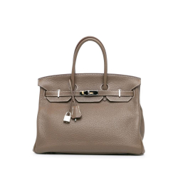 Hermès B Hermès Brown Taupe Calf Leather Togo Birkin Retourne 35 France