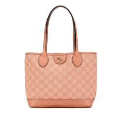 Gucci AB Gucci Pink Canvas Fabric Small GG Ophidia Tote Italy