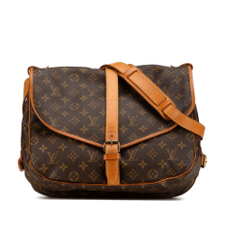 Louis Vuitton B Louis Vuitton Brown Monogram Canvas Canvas Monogram Saumur 35 France