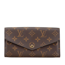 Louis Vuitton B Louis Vuitton Brown Monogram Canvas Canvas Monogram Portefeuille Sarah Wallet Spain