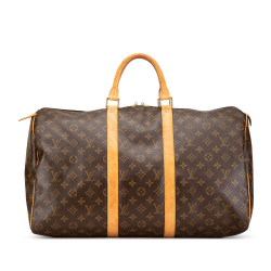 Louis Vuitton B Louis Vuitton Brown Monogram Canvas Canvas Monogram Keepall 50 France