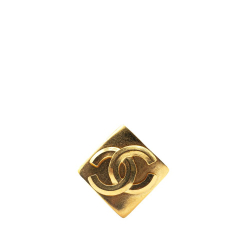 Chanel AB Chanel Gold Gold Plated Metal CC Diamond Brooch France