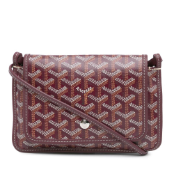 Goyard AB Goyard Red Bordeaux Coated Canvas Fabric Goyardine Plumet Pocket Wallet France