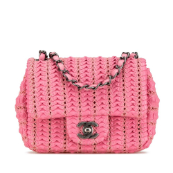 Chanel B Chanel Pink Lambskin Leather Leather Paris Seoul Mini Crochet Lambskin Flap Italy