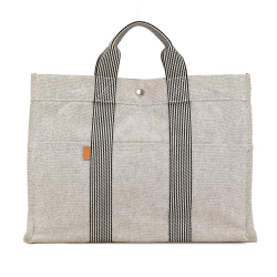 Hermès B Hermès Gray Light Gray Canvas Fabric Fourre Tout MM France