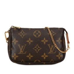 Louis Vuitton AB Louis Vuitton Brown Monogram Canvas Canvas Monogram Mini Pochette Accessoires France