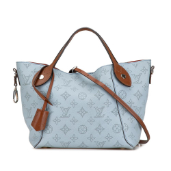 Louis Vuitton AB Louis Vuitton Blue Light Blue Calf Leather Monogram Mahina Hina PM France