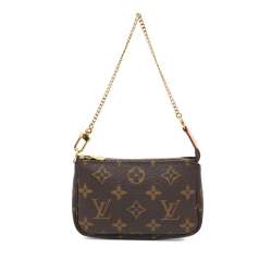 Louis Vuitton B Louis Vuitton Brown Monogram Canvas Canvas Monogram Mini Pochette Accessoires France