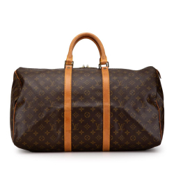 Louis Vuitton B Louis Vuitton Brown Monogram Canvas Canvas Monogram Keepall 50 France