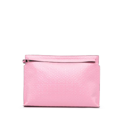 Loewe AB LOEWE Pink Calf Leather Embossed Anagram Repeat T Clutch Spain