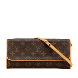 Louis Vuitton AB Louis Vuitton Brown Monogram Canvas Canvas Monogram Pochette Twin GM Spain