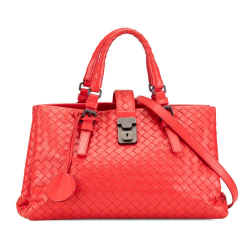 Bottega Veneta B Bottega Veneta Red Calf Leather Small Intrecciato Roma Italy